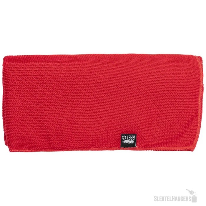 RPET sporthanddoek in draagtasje Rood