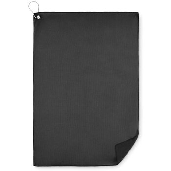 Rpet golfhanddoek met hanger Towgo zwart