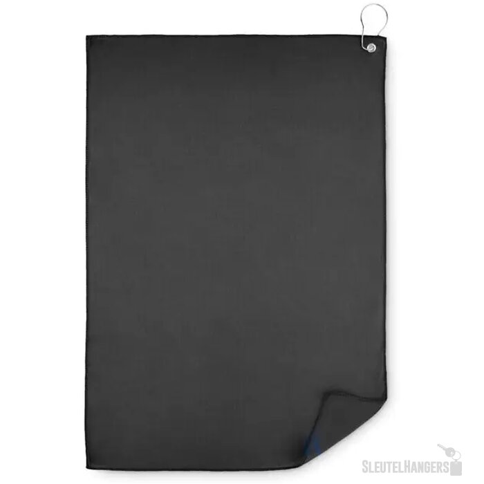 Rpet golfhanddoek met hanger Towgo zwart