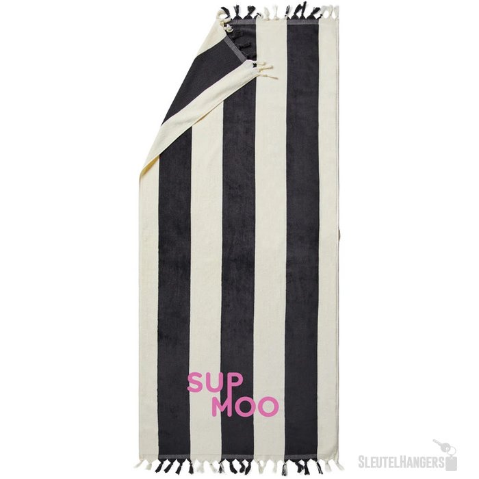 VINGA Valmer strand handdoek zwart, wit
