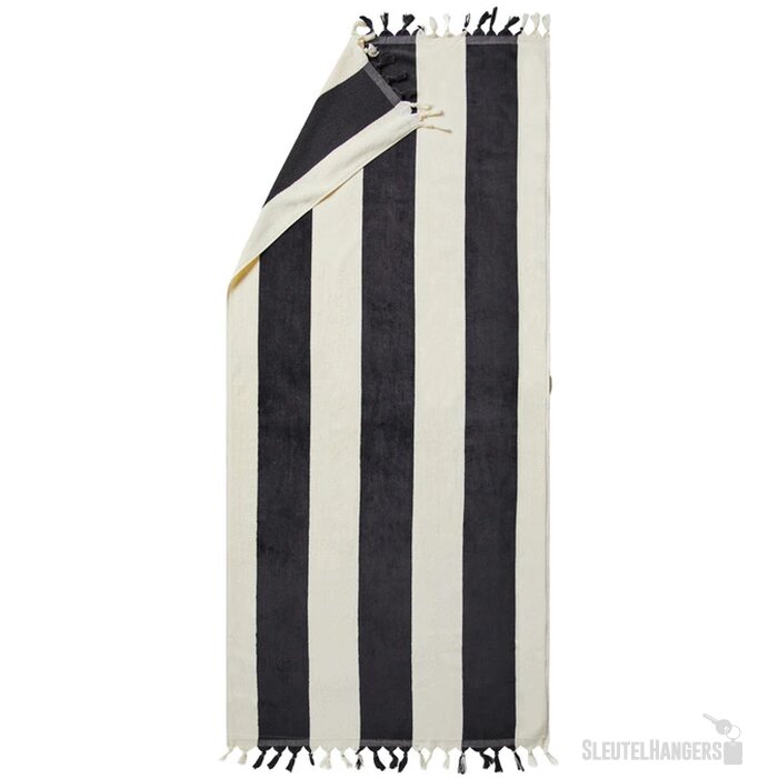 VINGA Valmer strand handdoek zwart, wit
