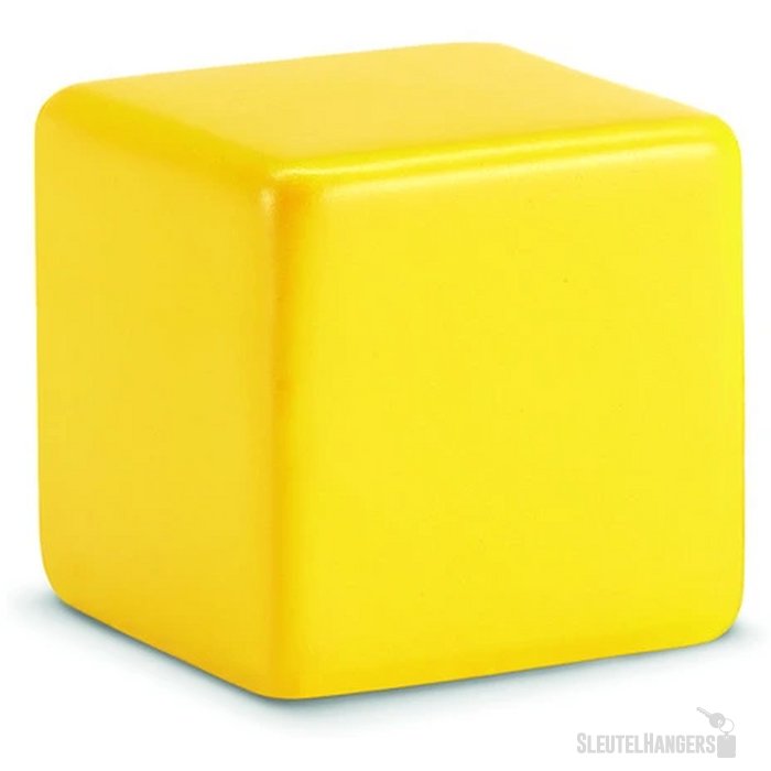 Stressbal vierkant Geel
