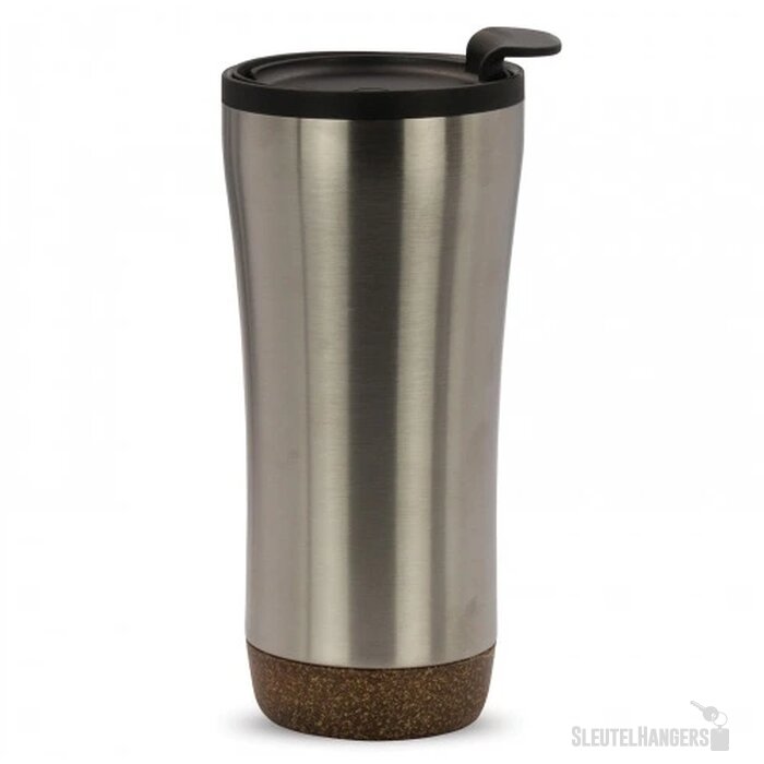 RVS thermosbeker met kurk detail (480 ml) Zilver