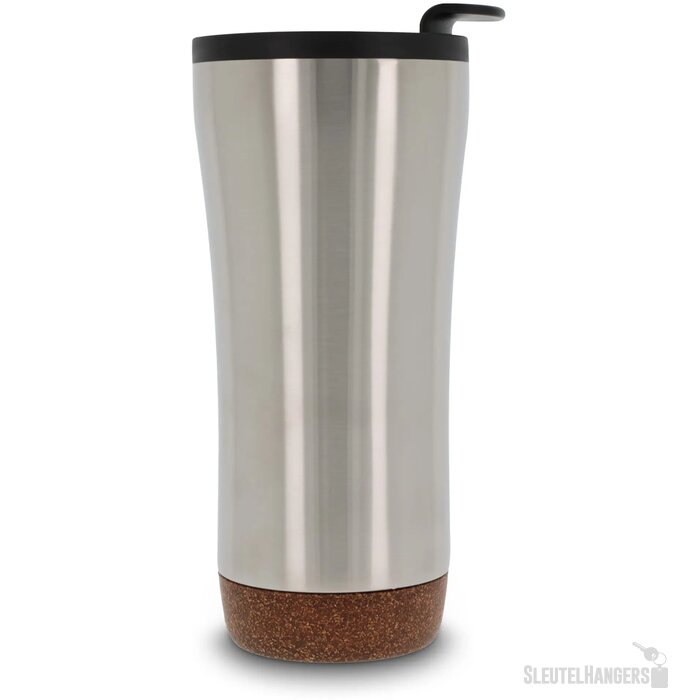 RVS thermosbeker met kurk detail (480 ml) Zilver
