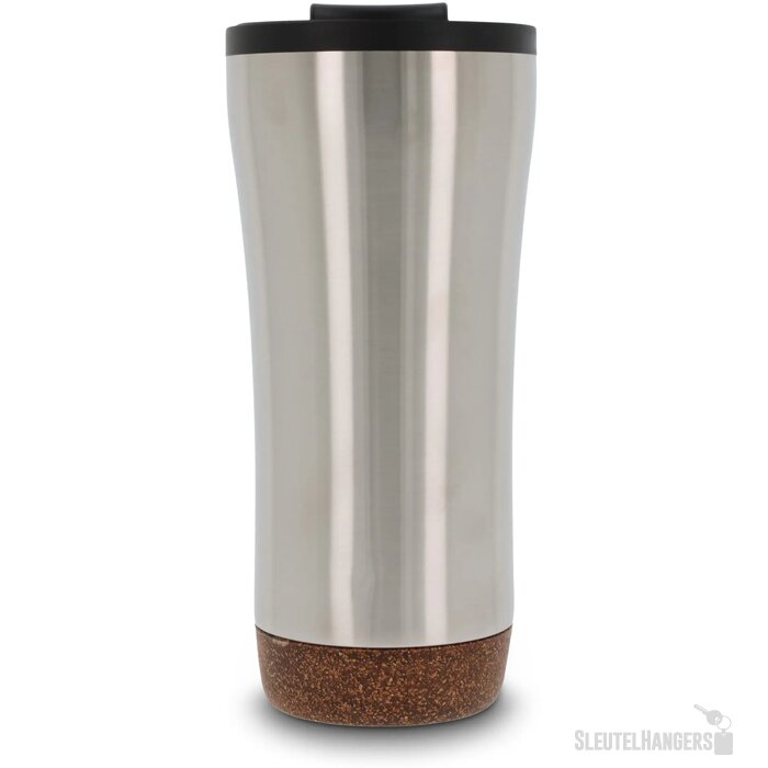 RVS thermosbeker met kurk detail (480 ml) Zilver