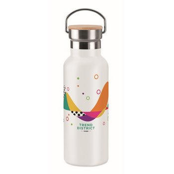 Thermosfles met bamboe deksel (500 ml) Wit