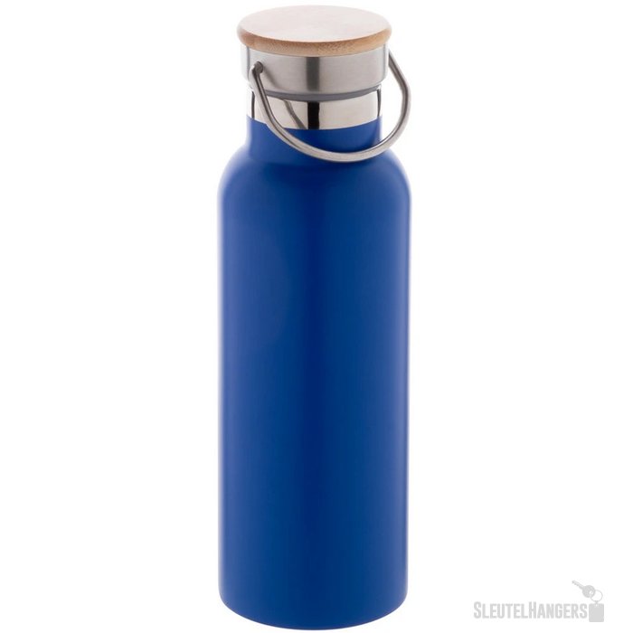 Thermosfles met bamboe deksel (500 ml) Blauw