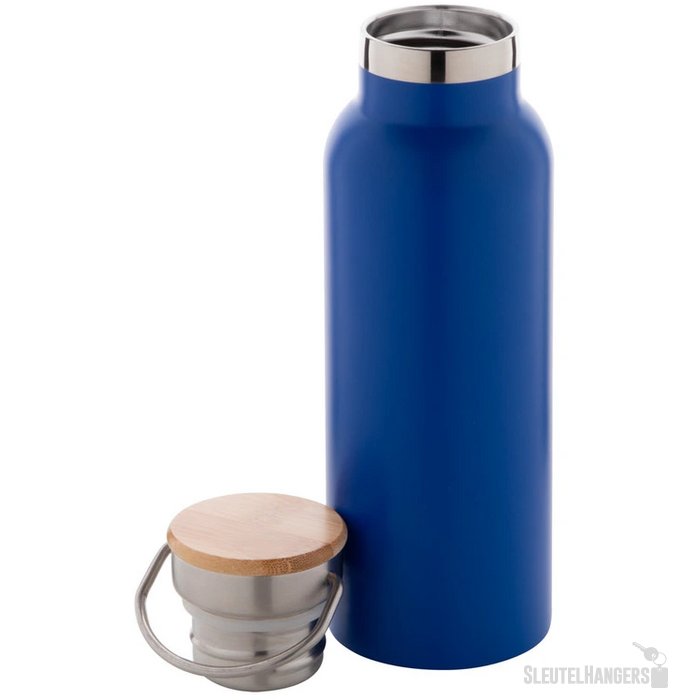 Thermosfles met bamboe deksel (500 ml) Blauw