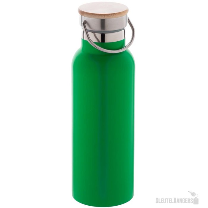 Thermosfles met bamboe deksel (500 ml) Groen