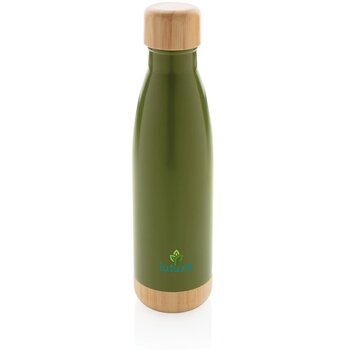 Thermosfles met bamboe deksel en bodem (520 ml) Groen