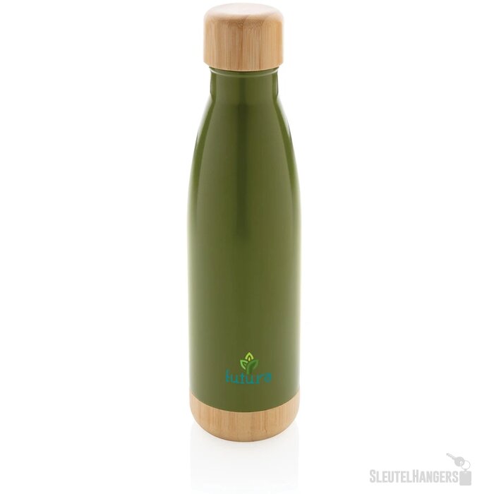 Thermosfles met bamboe deksel en bodem (520 ml) Groen