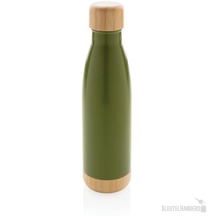 Thermosfles met bamboe deksel en bodem (520 ml) Groen