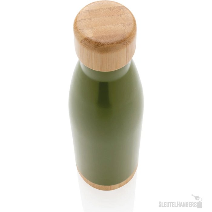 Thermosfles met bamboe deksel en bodem (520 ml) Groen