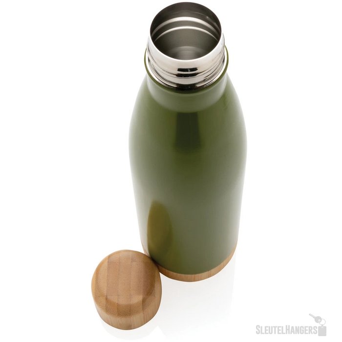 Thermosfles met bamboe deksel en bodem (520 ml) Groen