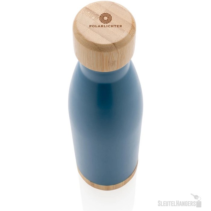 Thermosfles met bamboe deksel en bodem (520 ml) Blauw