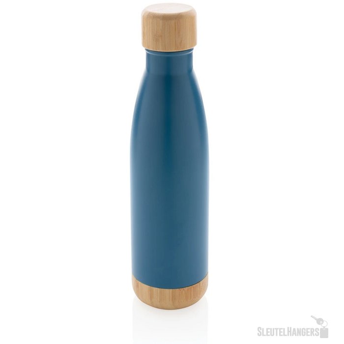 Thermosfles met bamboe deksel en bodem (520 ml) Blauw