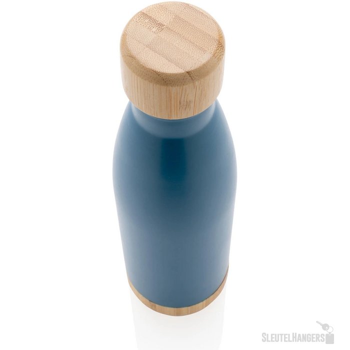 Thermosfles met bamboe deksel en bodem (520 ml) Blauw