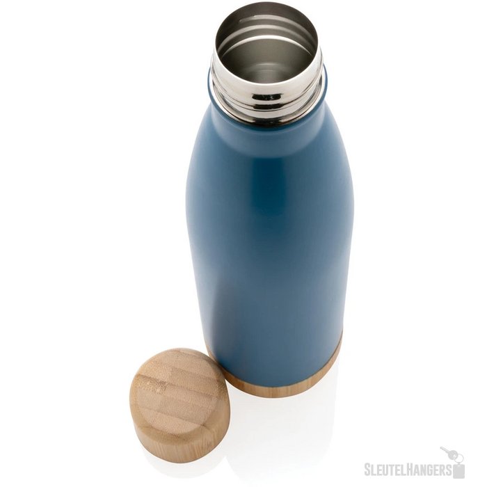 Thermosfles met bamboe deksel en bodem (520 ml) Blauw