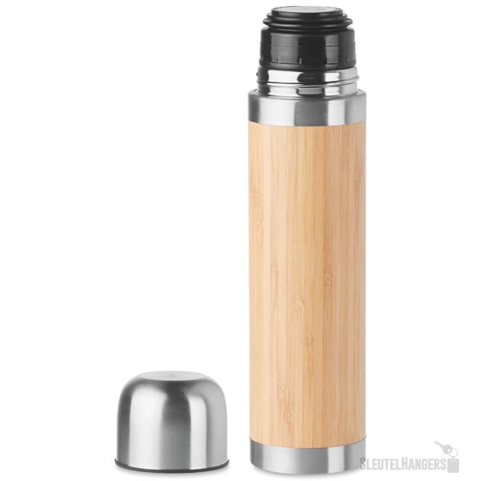 RVS thermosfles met bamboe (400 ml) Bruin