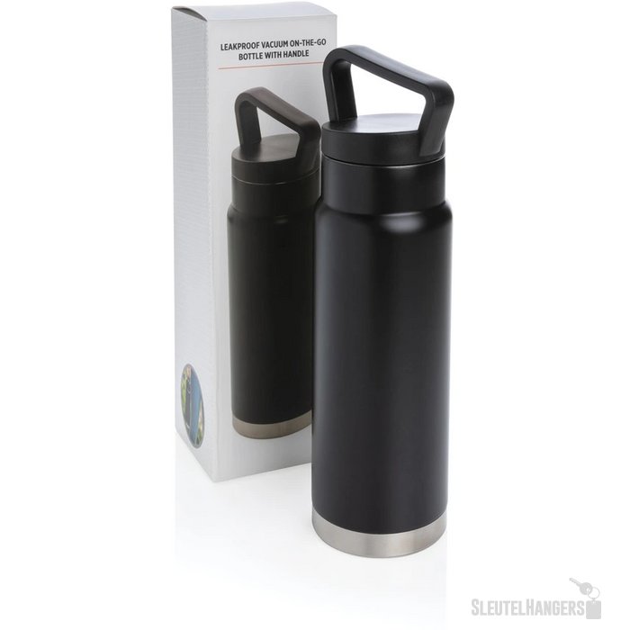 On-the-go thermosfles met handvat (650 ml) Zwart