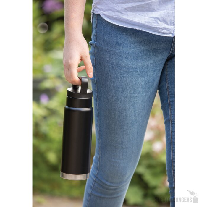 On-the-go thermosfles met handvat (650 ml) Zwart 650 ml