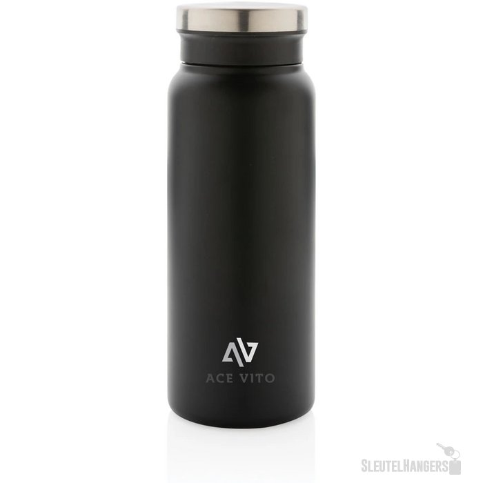 RCS gerecycled RVS vacuümfles (600 ml) Zwart