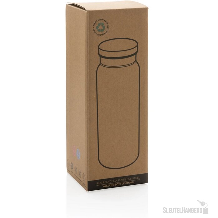 RCS gerecycled RVS vacuümfles (600 ml) Zwart