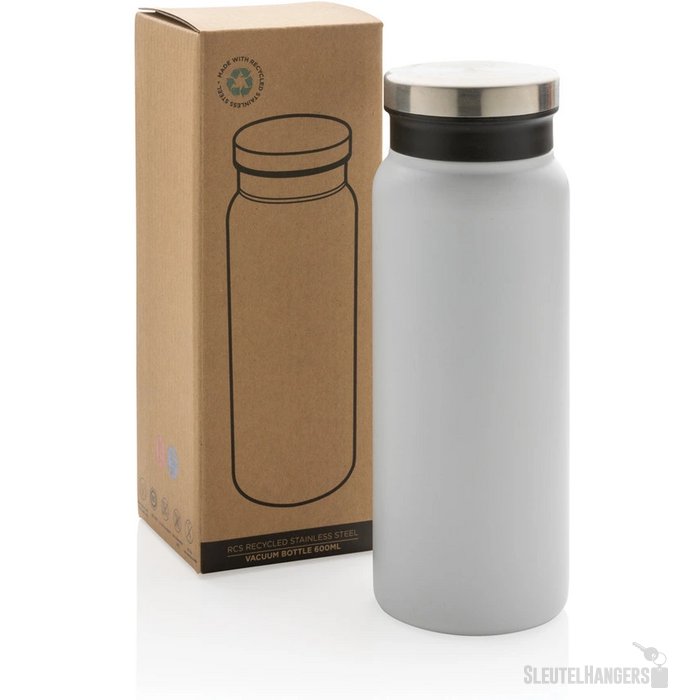 RCS gerecycled RVS vacuümfles (600 ml) Wit