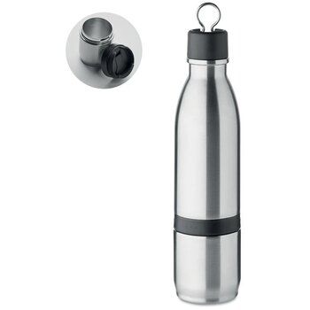 Dubbelwandige thermosfles 2-in-1 (500 ml) Zilver