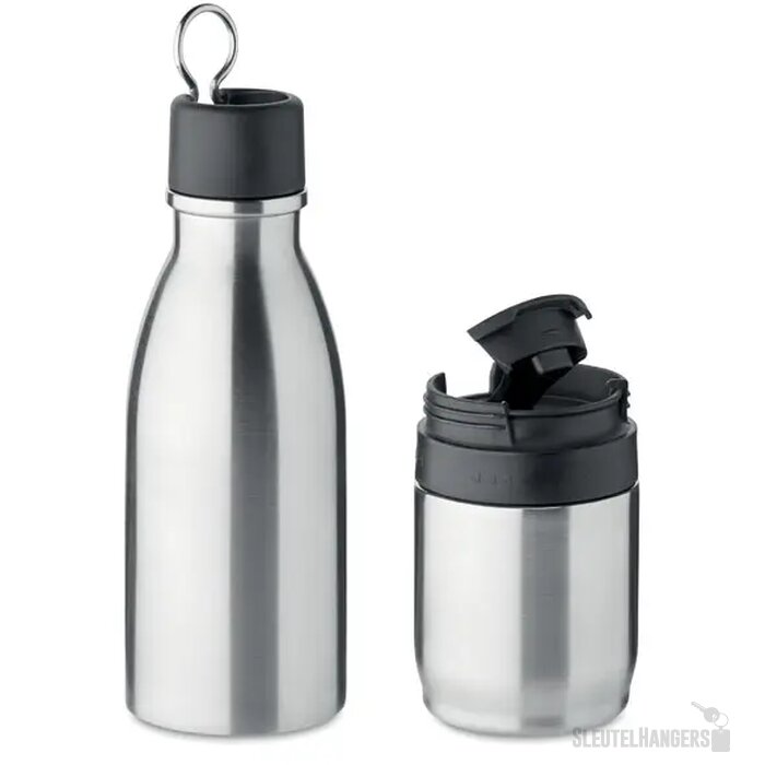 Dubbelwandige thermosfles 2-in-1 (500 ml) Zilver 500 ml