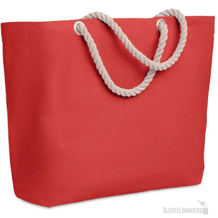 Strandtas met koord Menorca rood