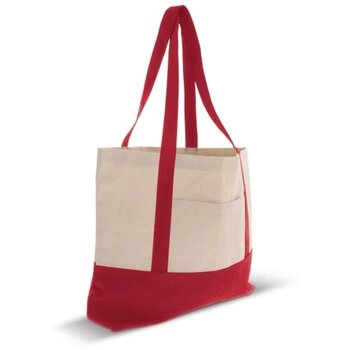 Strandtas katoenen canvas OEKO-TEX® 280g/m² 42x10x30cm rood