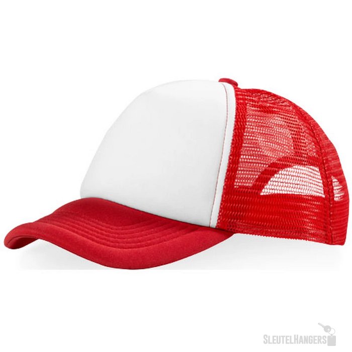 Trucker 5 panel cap Rood,Wit Rood, Wit Rood/Wit