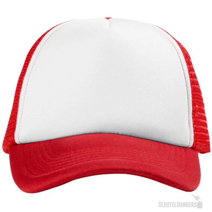 Trucker 5 panel cap Rood,Wit Rood, Wit Rood/Wit