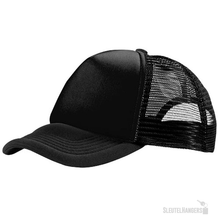 Trucker 5 panel cap Zwart Zwart/Zwart