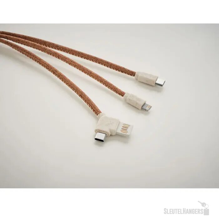 Kurken 3 in 1 oplaadkabel Beige