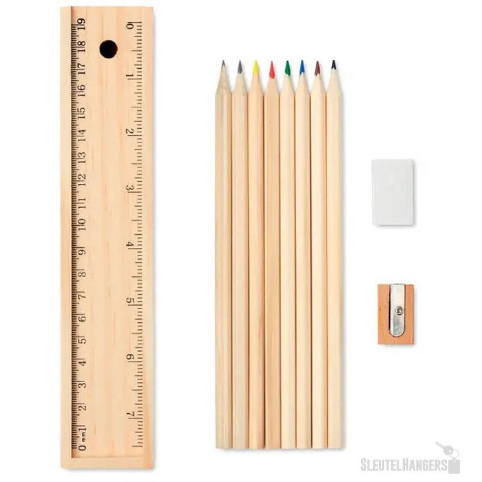 12-delige potlodenset in box Todo set hout