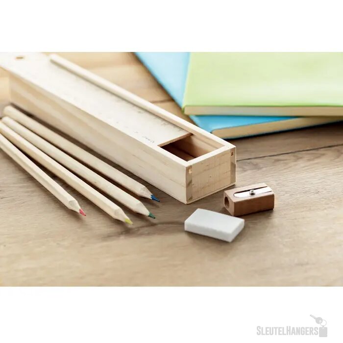 12-delige potlodenset in box Todo set hout