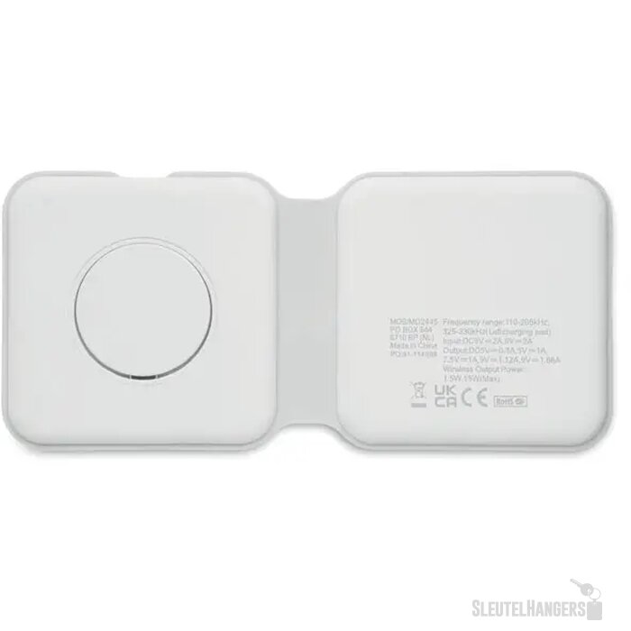 2-in-1 opvouwbare lader 15w Flip wit