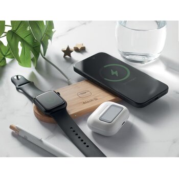 3-in-1 15w draadloze oplader Recpad Bruin