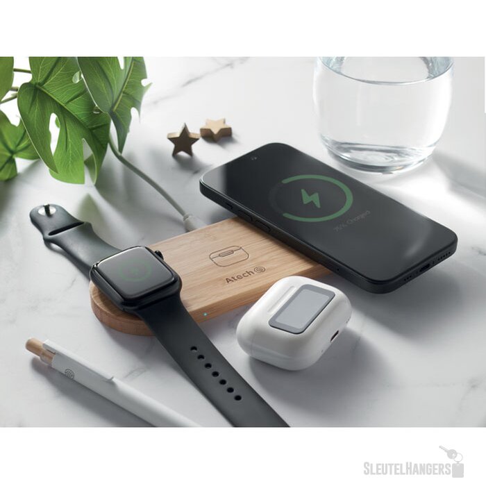 3-in-1 15w draadloze oplader Recpad Bruin