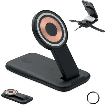 3-in-1 draadloze oplader 15w Pendoless Zwart