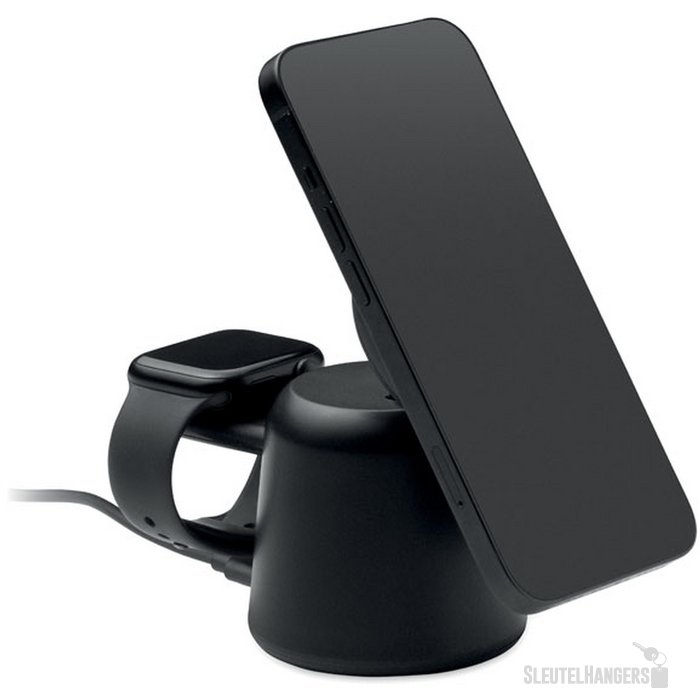 3-in-1 draadloze oplader 15w Simpa zwart