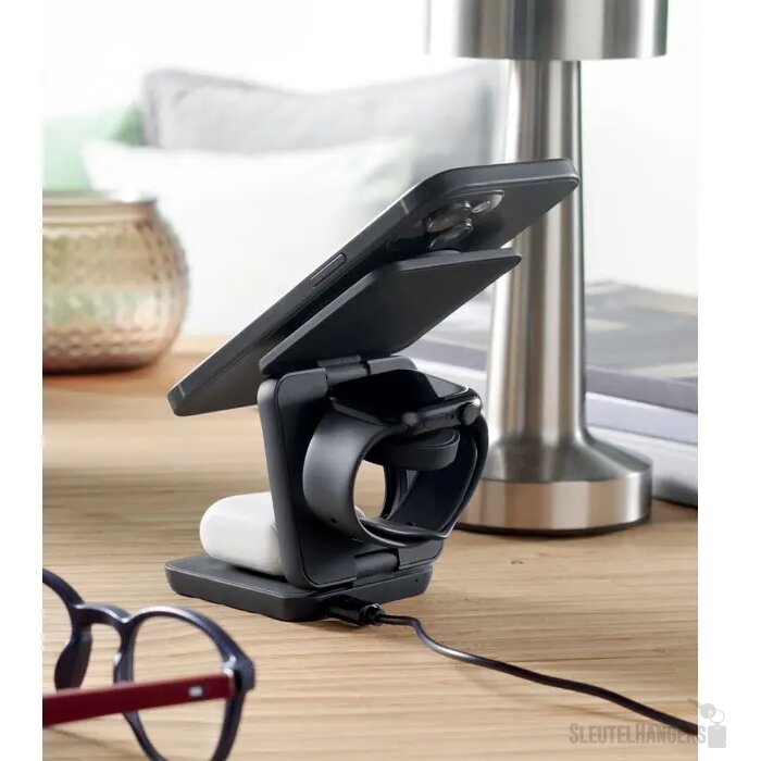 3-in-1 opvouwbaar laadstation Netica Zwart