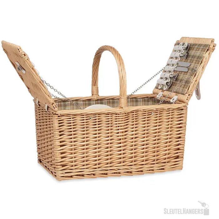 4-persoons rotan picknickmand Mimbre plus hout