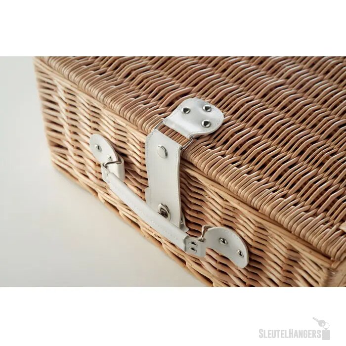 4-persoons rotan picknickmand Mimbre plus hout