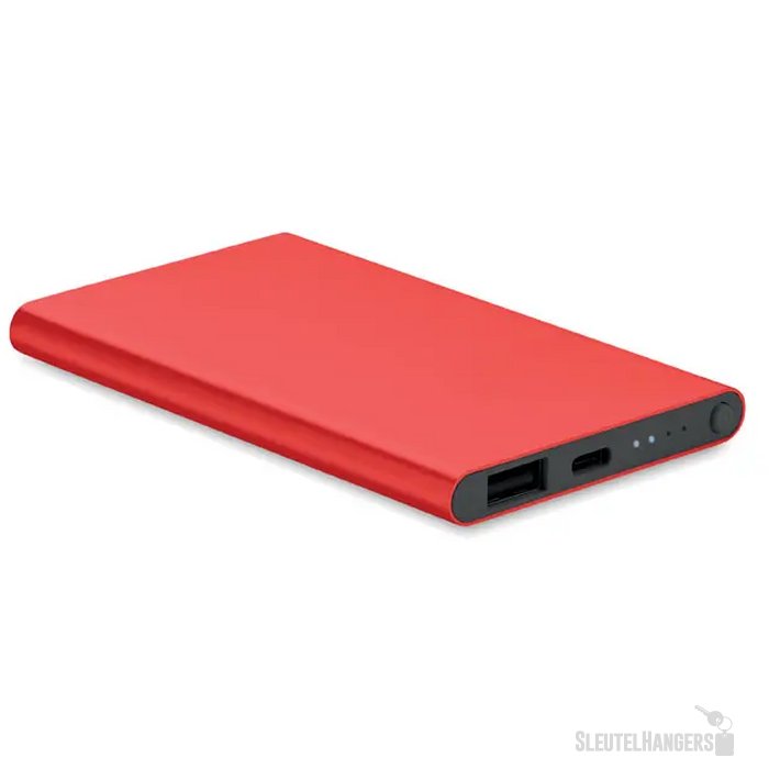 4000 mah power bank type c Powerflat c rood