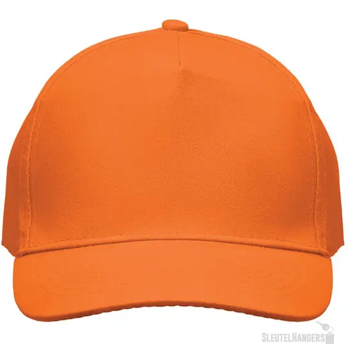 5 panelen baseballpet 180gr Sunny oranje
