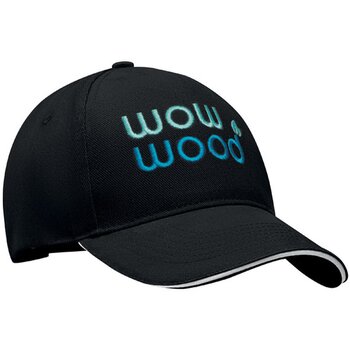 5 panelen baseballpet Long beach singa Wit/Zwart