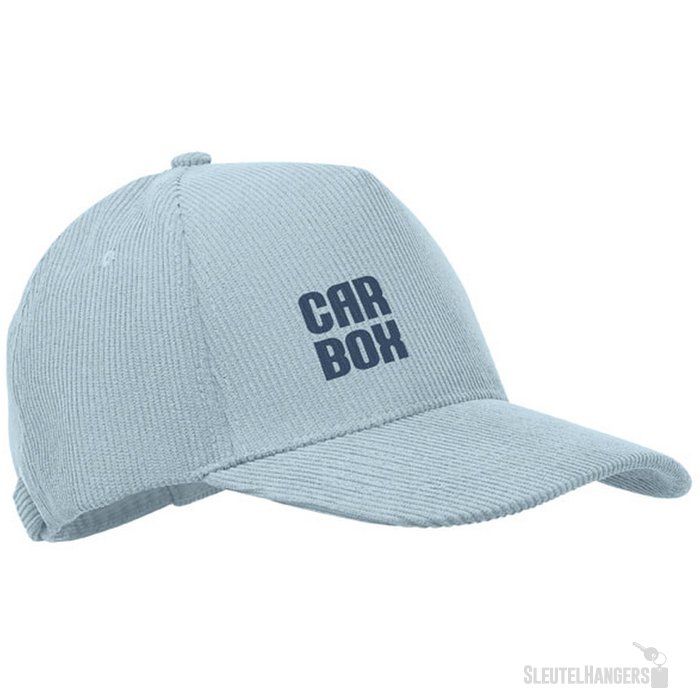 5 panelen corduroy baseballcap Wale Lichtblauw